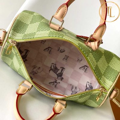 Túi xách đeo chéo Louis Vuitton hàng hiệu màu xanh lá caro LV06 8 tui xach lv (6)