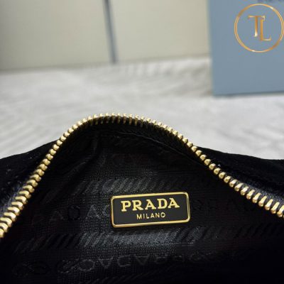Túi xách kẹp nách Prada nữ màu đen vải nhung hàng hiệu like auth PR022 9 tui xach prada (8)