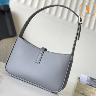 Túi xách kẹp nách nữ YSL hàng hiệu like auth màu xám logo vàng YSL 032 11 tui xach ysl (3)