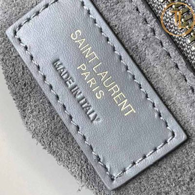 Túi xách kẹp nách nữ YSL hàng hiệu like auth màu xám logo vàng YSL 032 9 tui xach ysl (9)