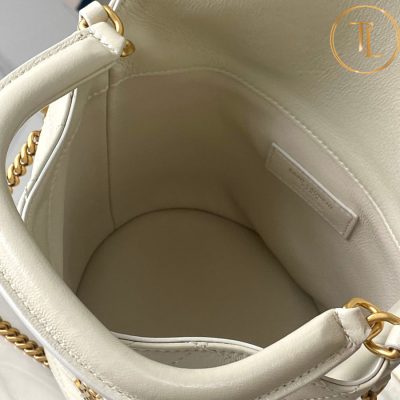 Túi xách đeo chéo nữ YSL hàng hiệu cận chính hãng màu trắng kem logo vàng YSL 050 8 tui ysl (2)