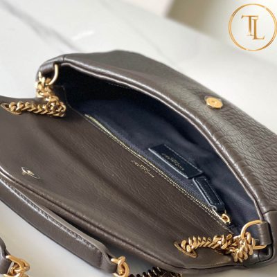 Túi xách đeo chéo nữ YSL màu nâu đất logo vàng hàng hiệu cận chính hãng YSL 058 8 tui ysl (3)