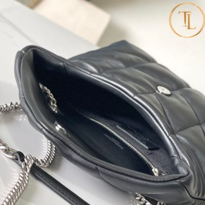Túi xách đeo chéo YSL nữ hàng hiệu cận chính hãng màu đen logo bạc YSL 048 9 tui ysl (4)