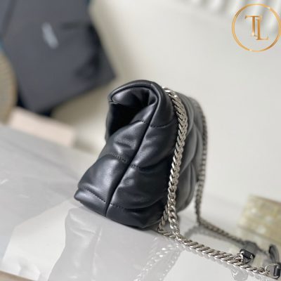 Túi xách đeo chéo YSL nữ hàng hiệu cận chính hãng màu đen logo bạc YSL 048 10 tui ysl (7)