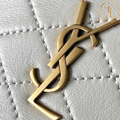 Túi xách đeo chéo nữ YSL hàng hiệu cận chính hãng màu trắng kem logo vàng YSL 050 7 tui ysl (8)
